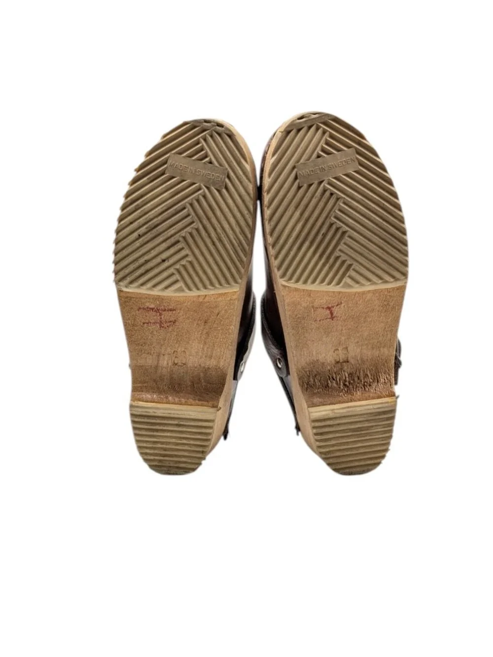 Hanna Andersson Brown Leather Swedish Wooden Clogs EU 38 US 7.5 S4231 - Picture 9 of 11